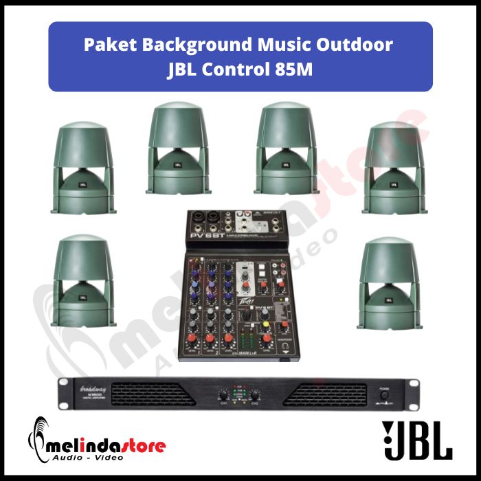 Paket Background Music Outdoor Taman Kolam Speaker JBL 85M | 6 Speaker